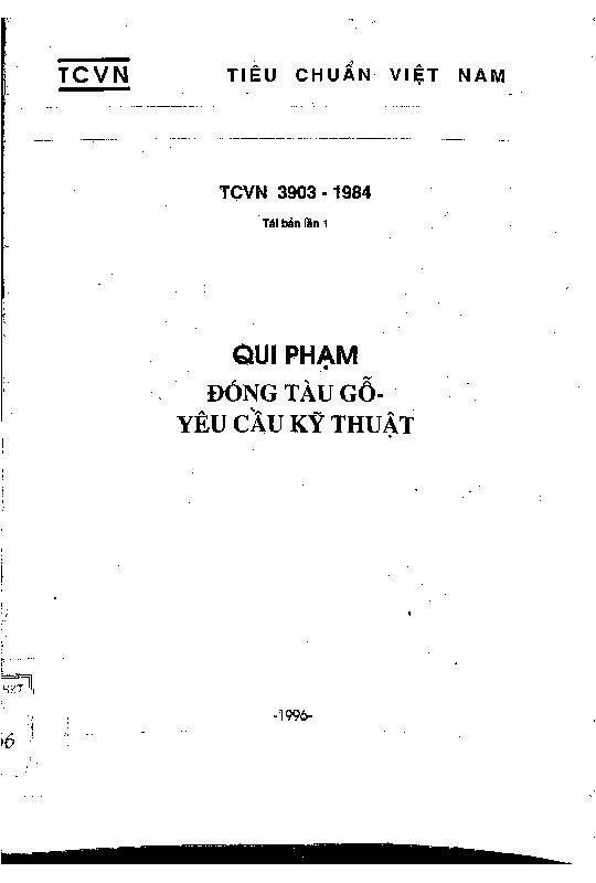 Quy phạm đóng tàu gỗ - yêu cầu kỹ thuật TCVN 3903-1984