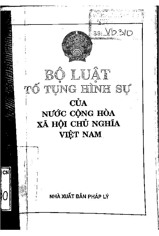 Bộ luật tố tụng hình sự của nước Cộng hòa xã hội chủ nghĩa Việt Nam
