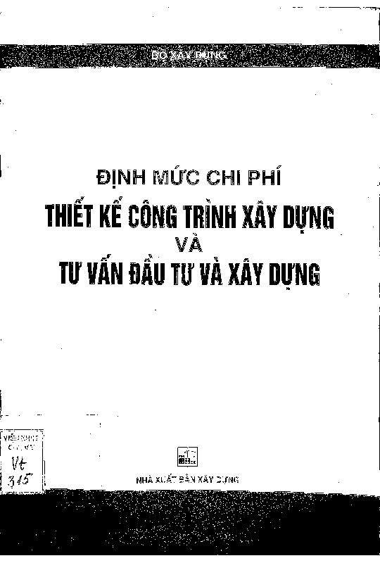 Định mức chi phí thiết kế công trình xây dựng và tư vấn đầu tư và xây dựng