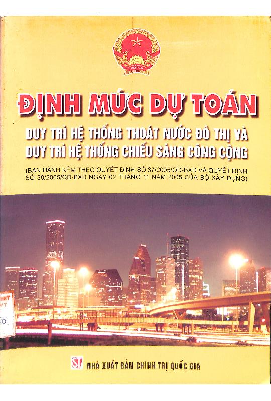 Định mức dự toán duy trì hệ thống thoát nước đô thị và duy trì hệ thống chiếu sáng công cộng